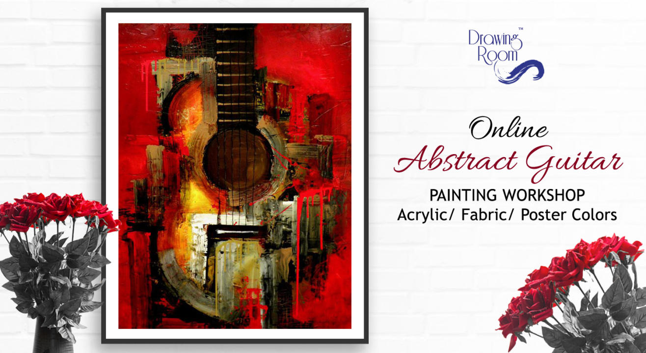 Online Abstract Guitar Painting Workshop by Drawing Room