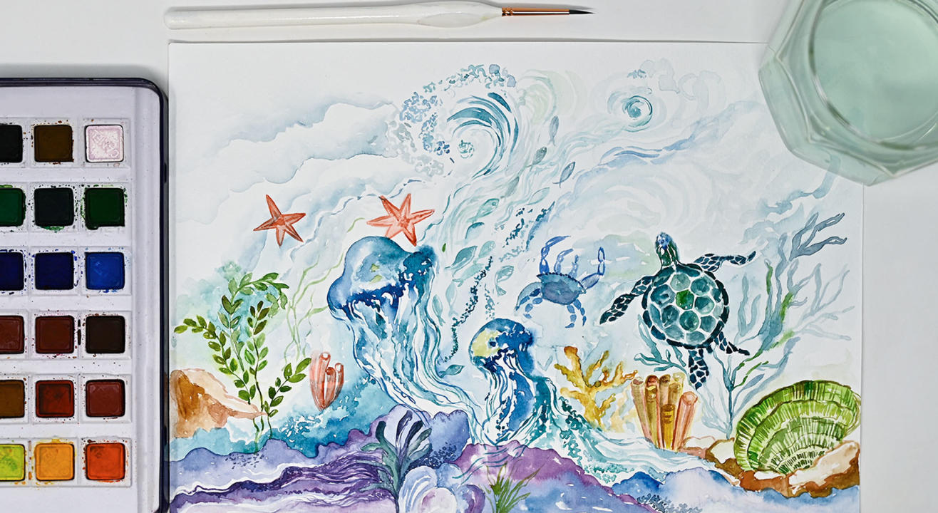 Watercolour Marine Life