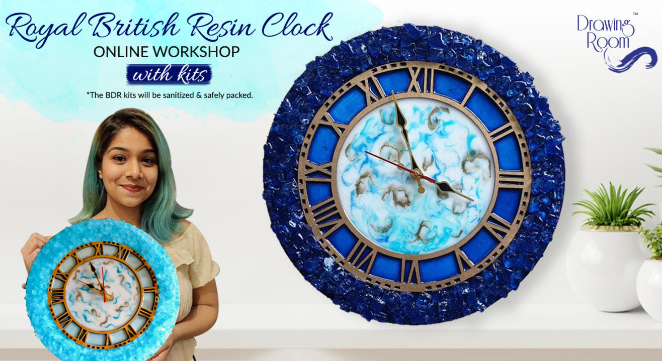 Royal British Resin Clock Online Workshop with Home Delivered Kits by Drawing Room