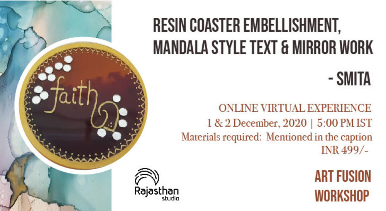 Resin Coaster Embellishment Workshop by Rajasthan Studio