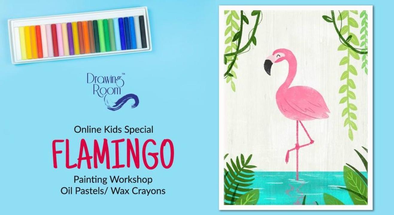 Online Kids Special Flamingo Painting Workshop by Drawing Room