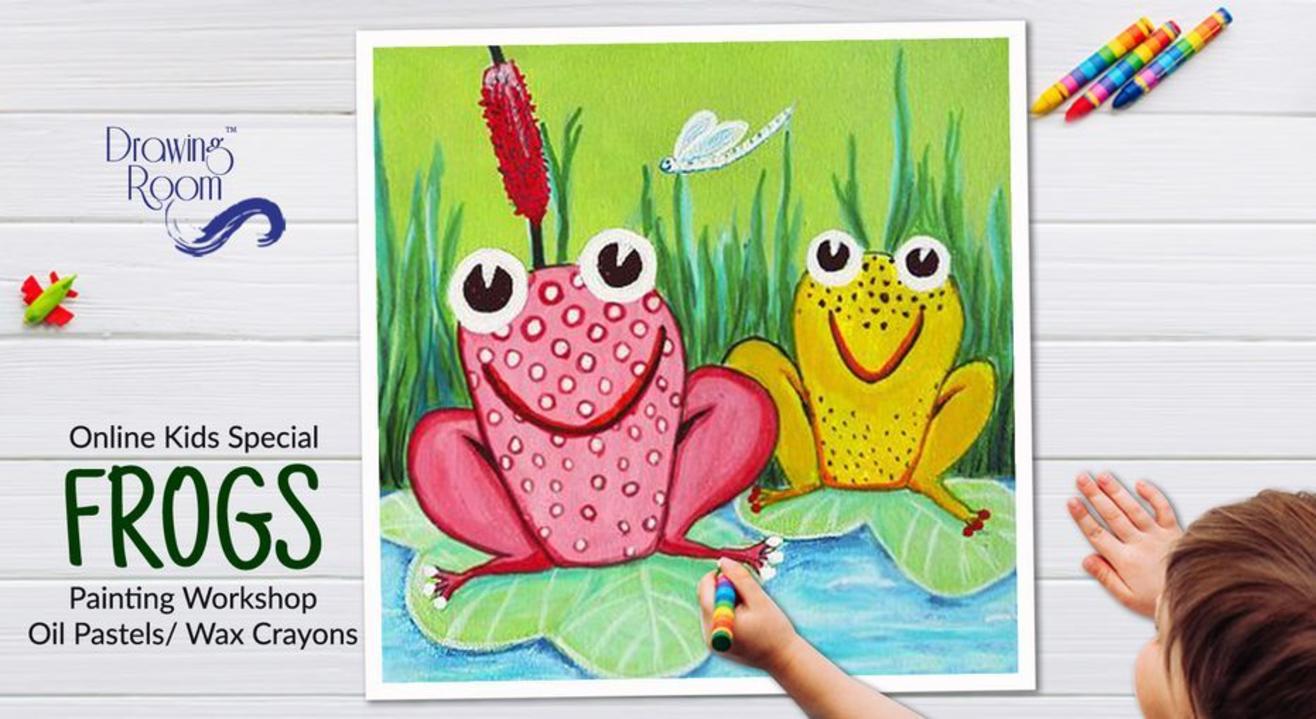 Online Kids Special Frogs Painting Workshop by Drawing Room