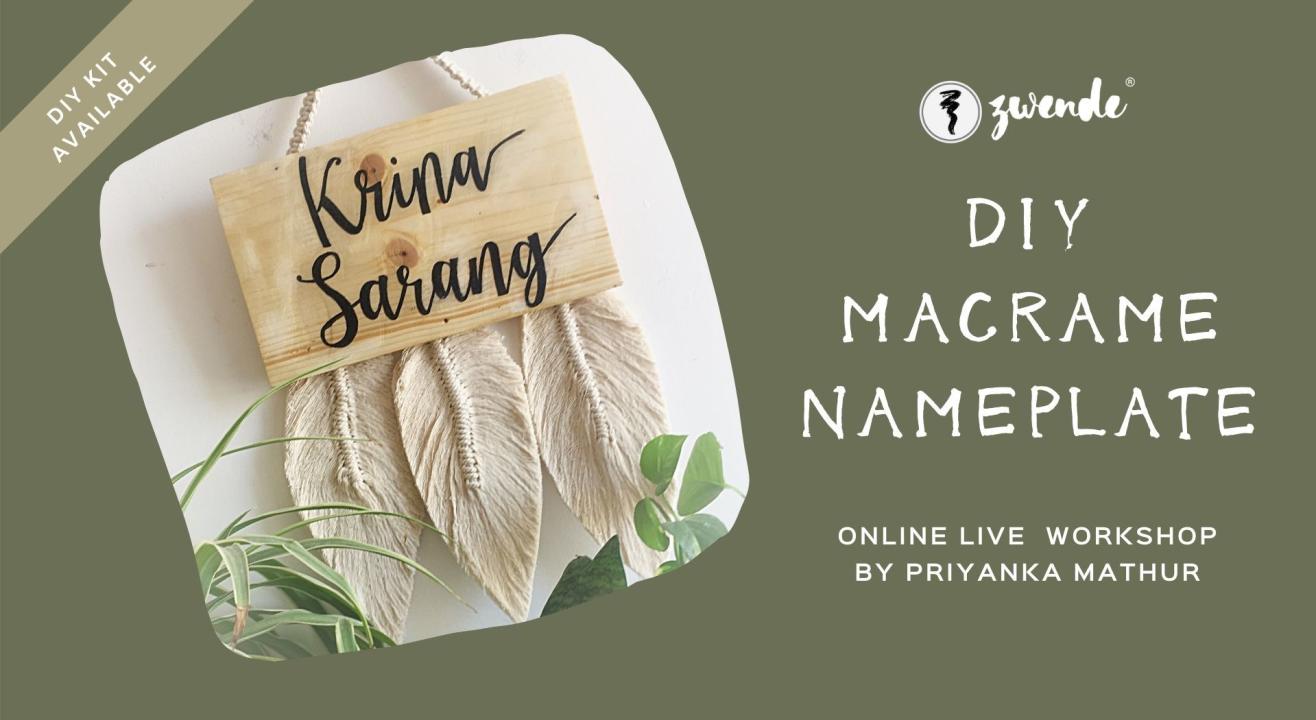 DIY Macrame Nameplate [Online Live Workshop - Material Kit Available]