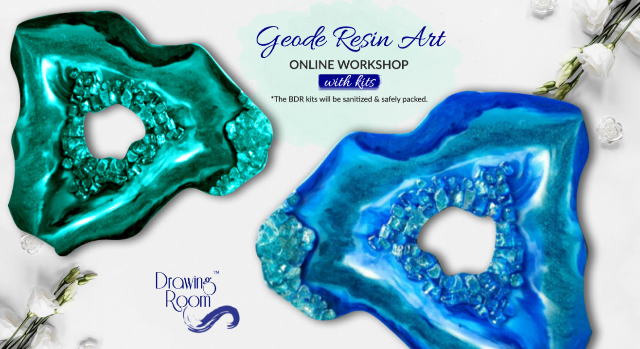 Geode Resin Art Online Workshop with Home Delivered Kits by Drawing Room