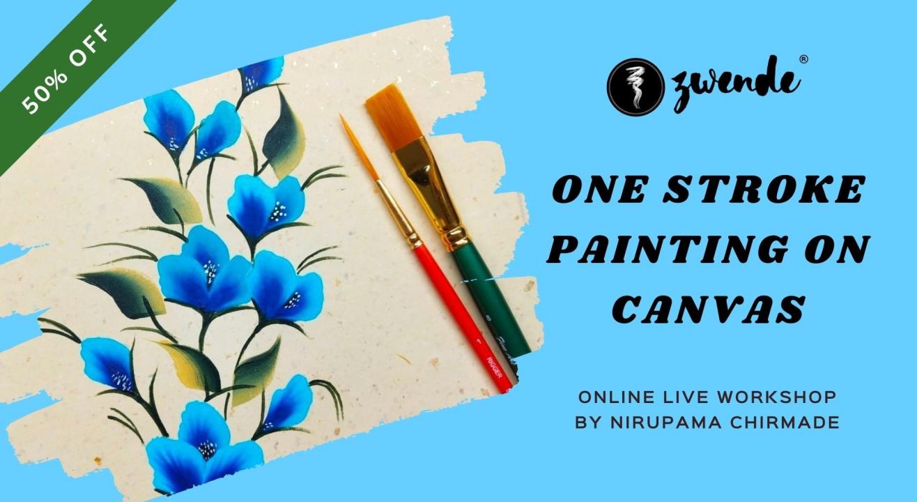 One Stroke Painting on Canvas [Online Live Workshop]