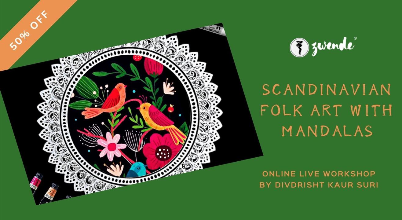 Scandinavian Folk Art with Mandalas [Online Live Workshop]