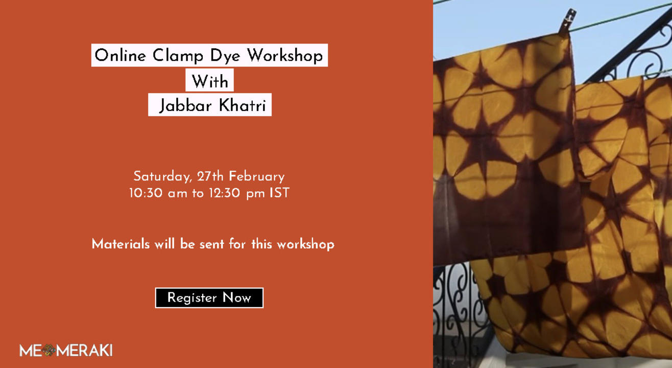 ONLINE CLAMP DYEING WORKSHOP WITH JABBAR KHATRI( WITH MATERIALS)