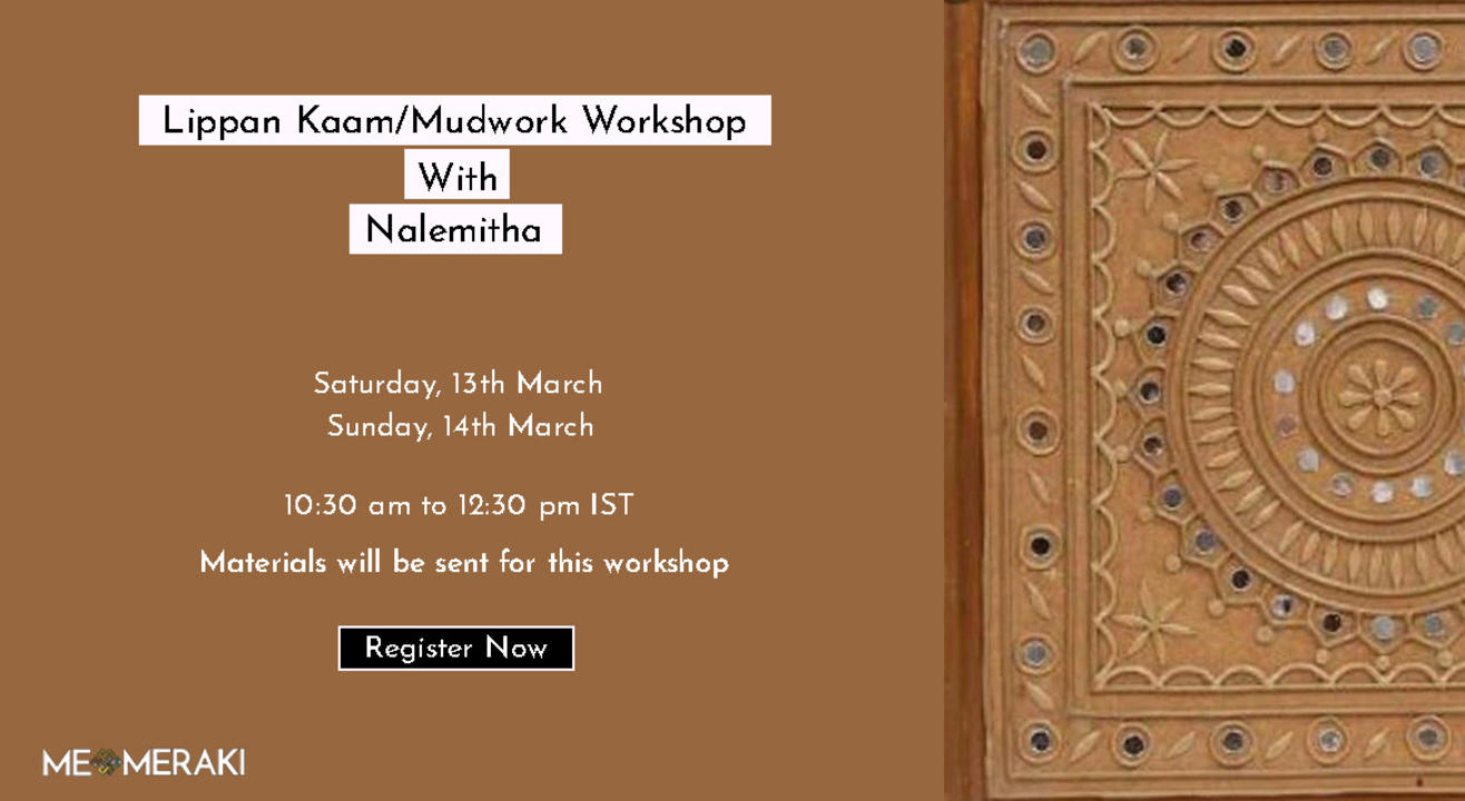 ONLINE LIPPAN KAAM/ MUDWORK WITH NALEMITHA( WITH MATERIALS AND SUITABLE FOR US TIMEZONE TOO)