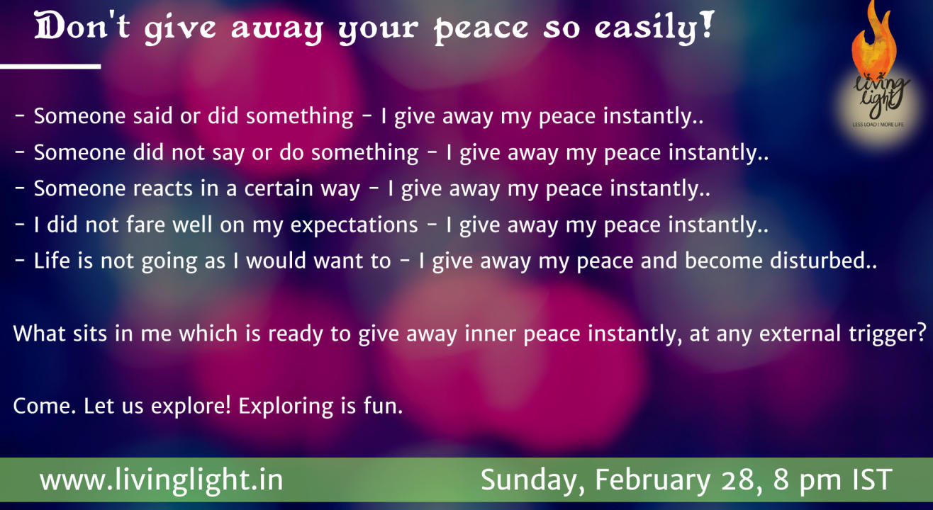 Don't give away your peace so easily! 