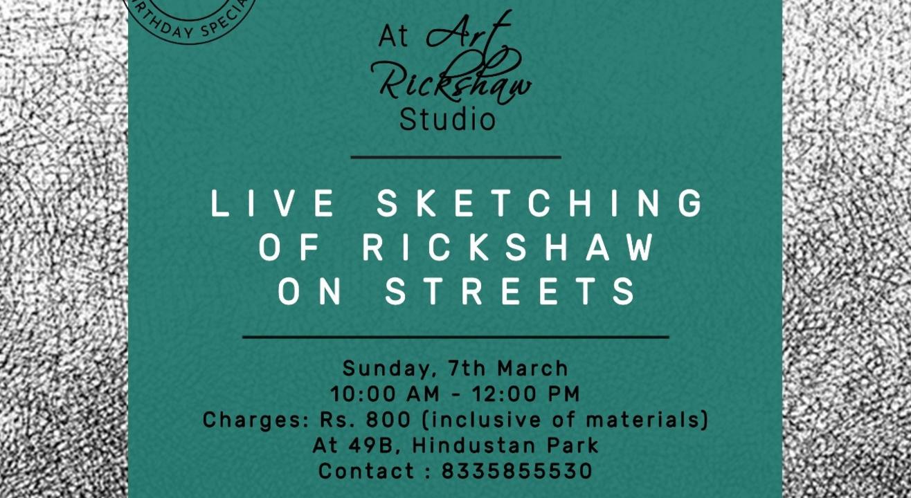 Live Sketching of Rickshaw on Street