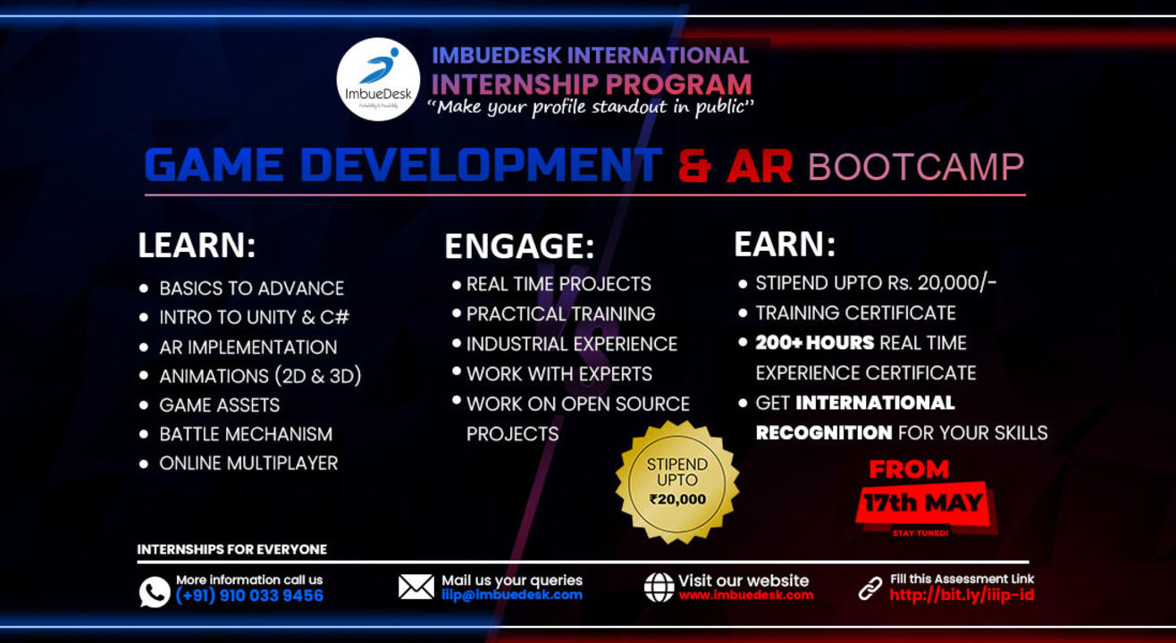 Training + Internship on Game Development & AR