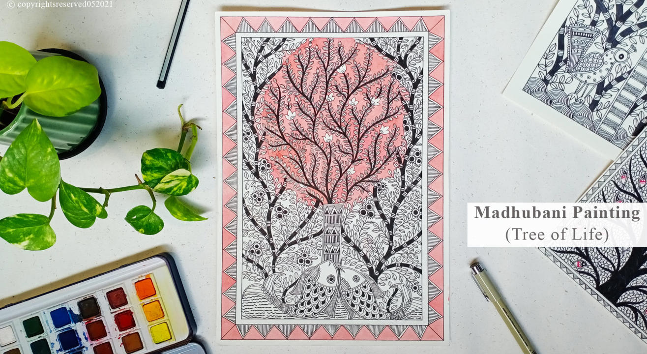 Madhubani Painting (Tree Of Life)