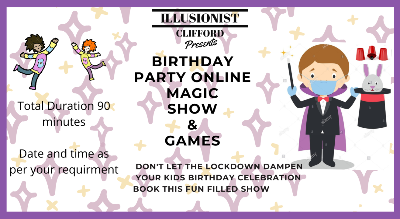 Online  Birthday Show for Kids- Illusionist Clifford