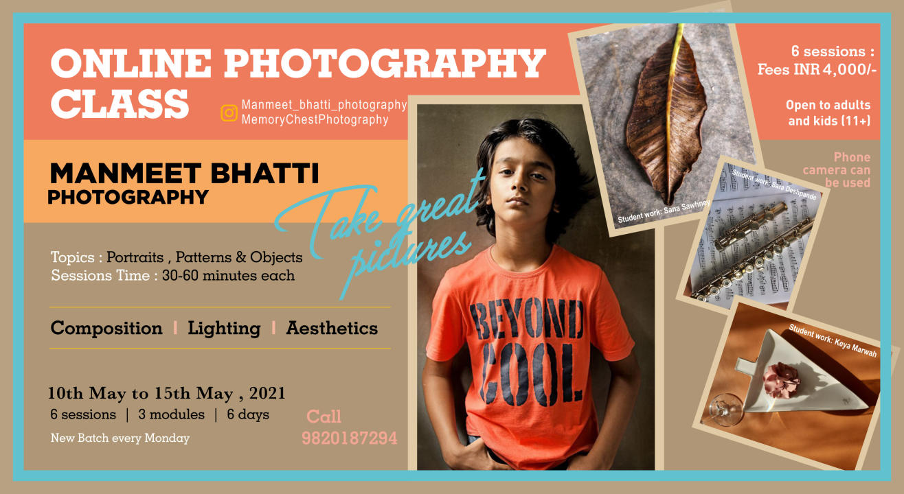Beginners Online Photography class - For Kids and Adults