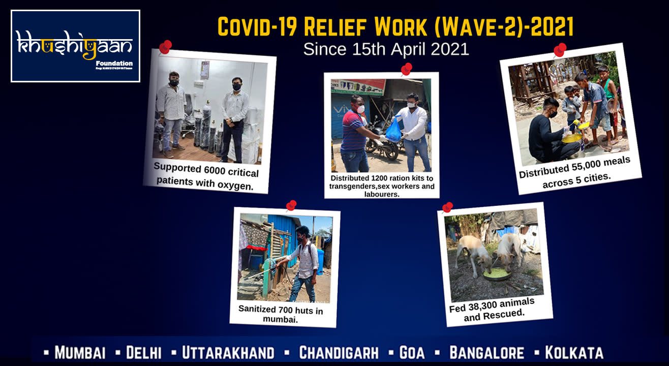 Oxygen, Ration, Feeding Stray Animals, Basic Sanitization Covid Relief | Khushiyaan Foundation