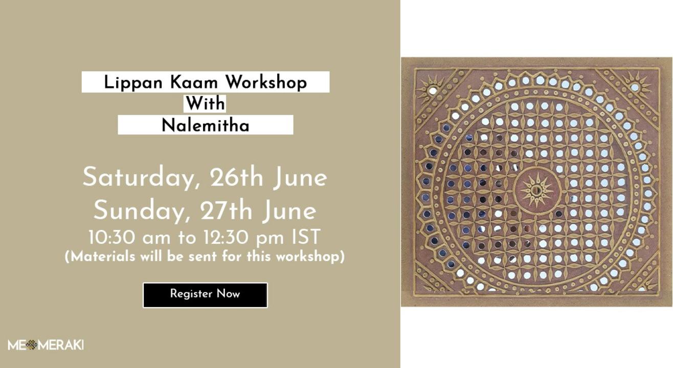 LIVE ONLINE LIPPAN KAAM / MUDWORK WORKSHOP BY NALEMITHA (WITH MATERIALS)