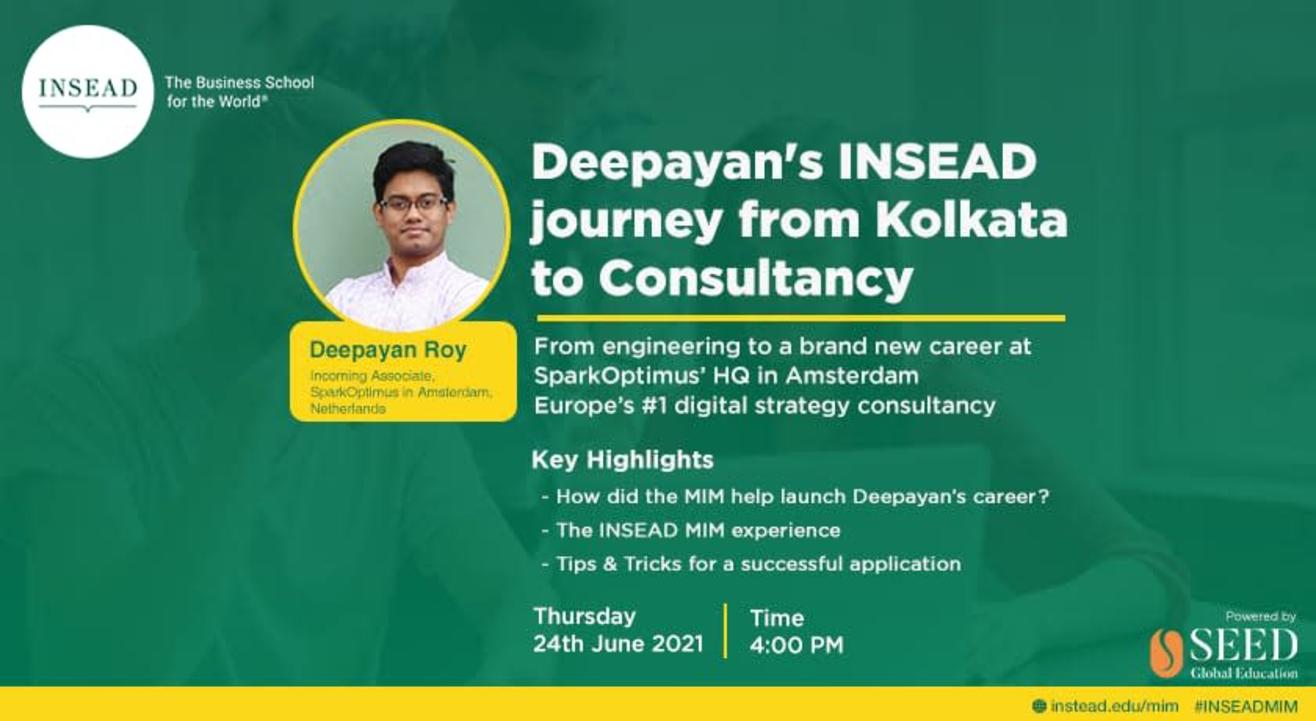 Deepayan's INSEAD journey from Kolkata to Consultancy