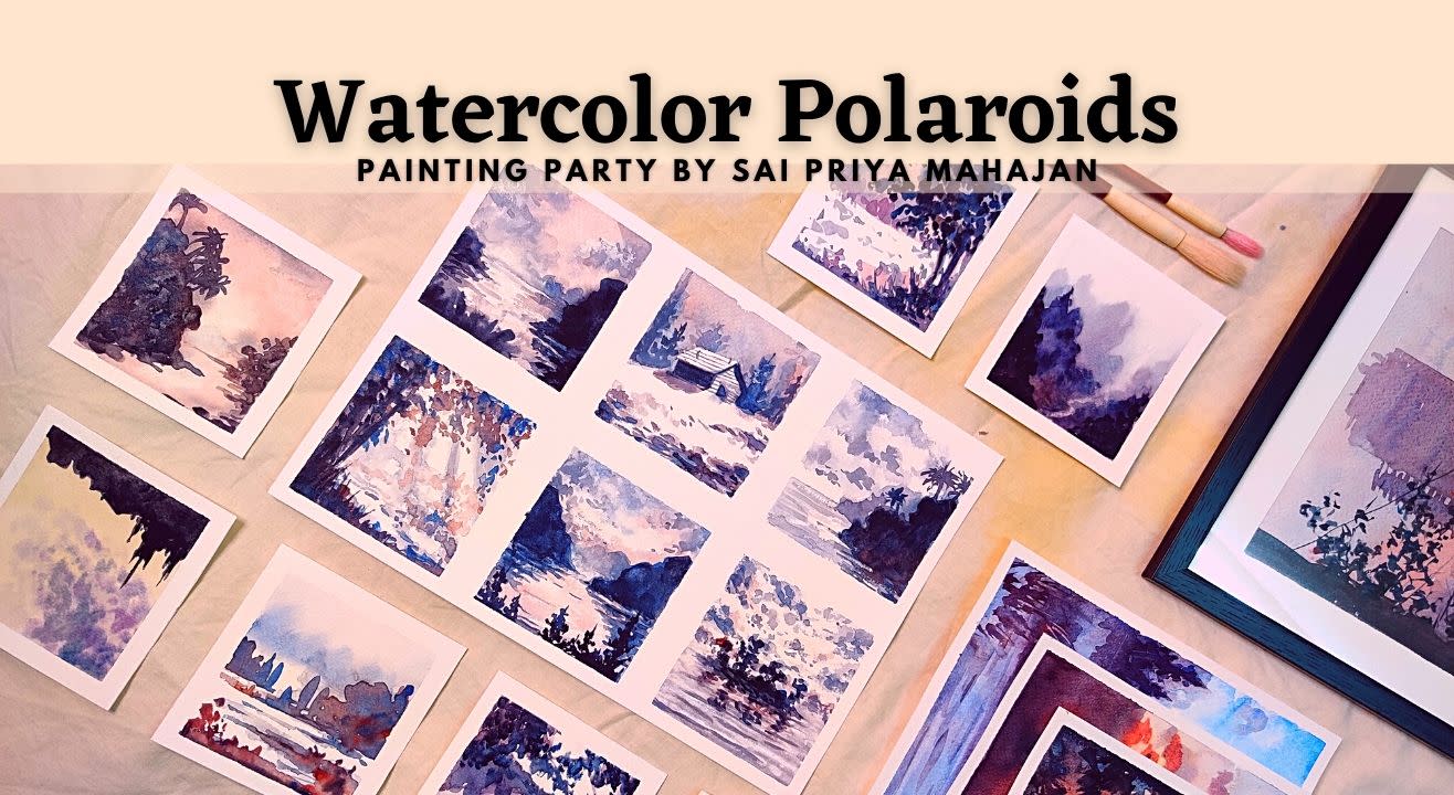 Watercolor Polaroids Painting Party