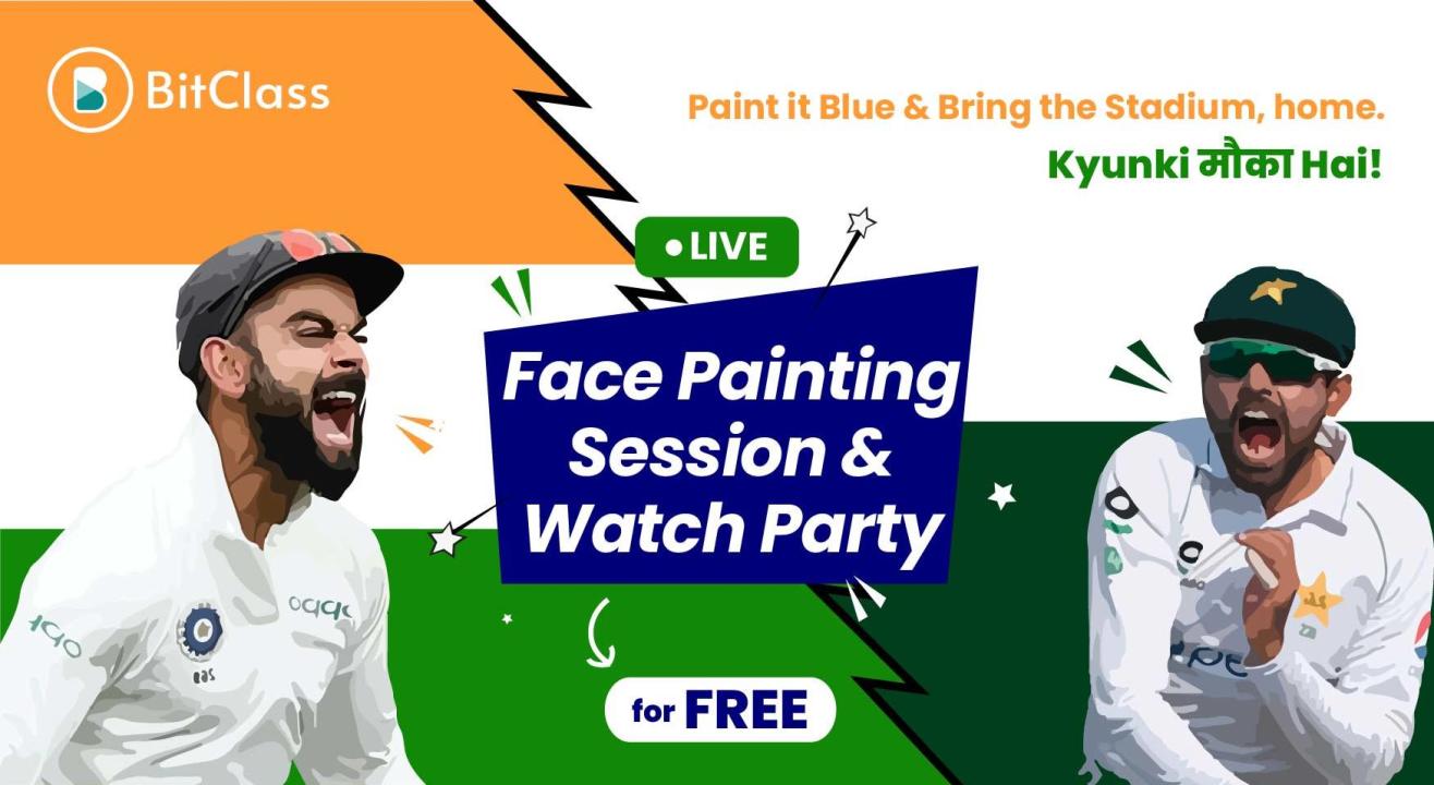 Face Painting & Watch Party | Gear-up for the Glorious Cricket Match this Sunday!