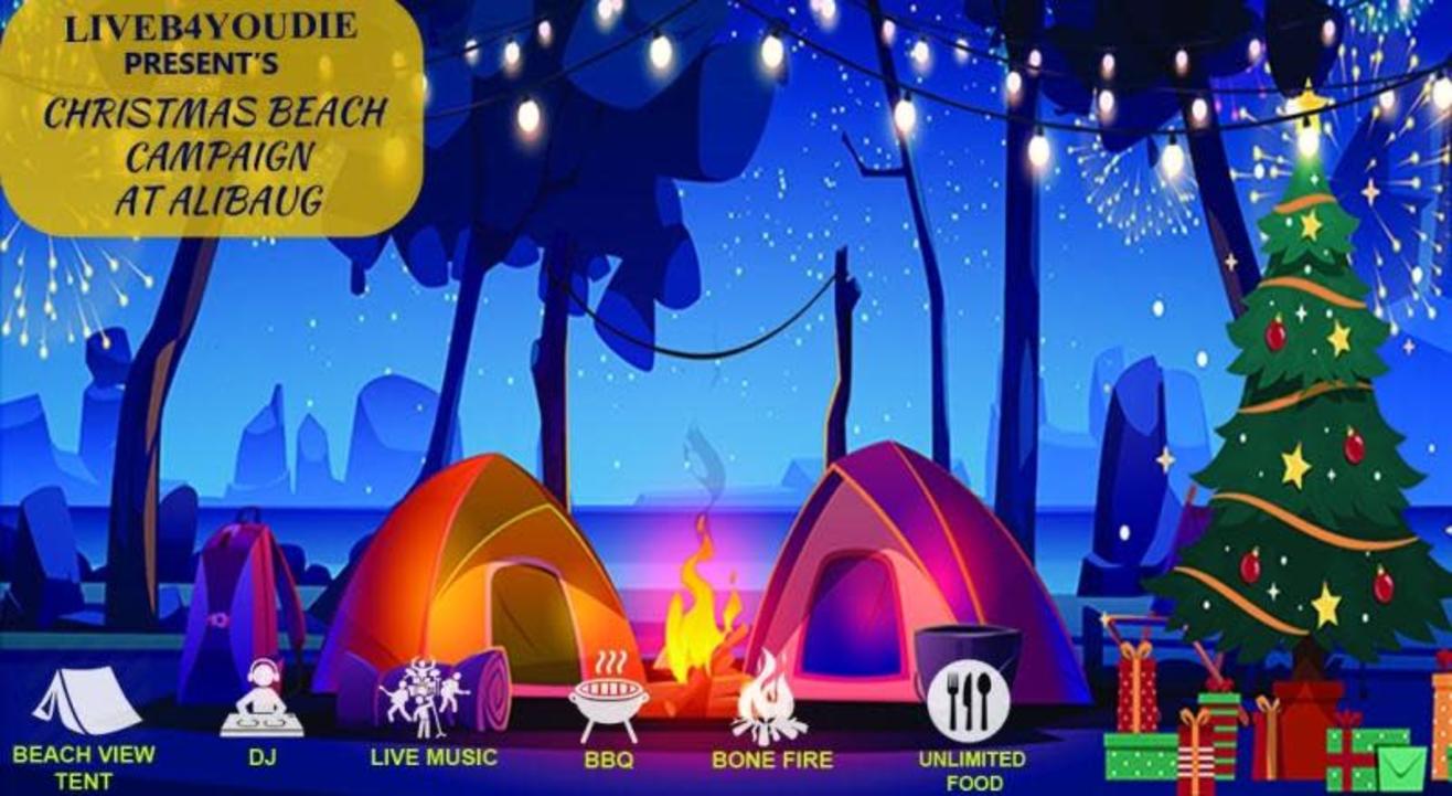 BEACH PARTY CHRISTMAS CAMPING UNDER THE STAR @ ALIBAUG.