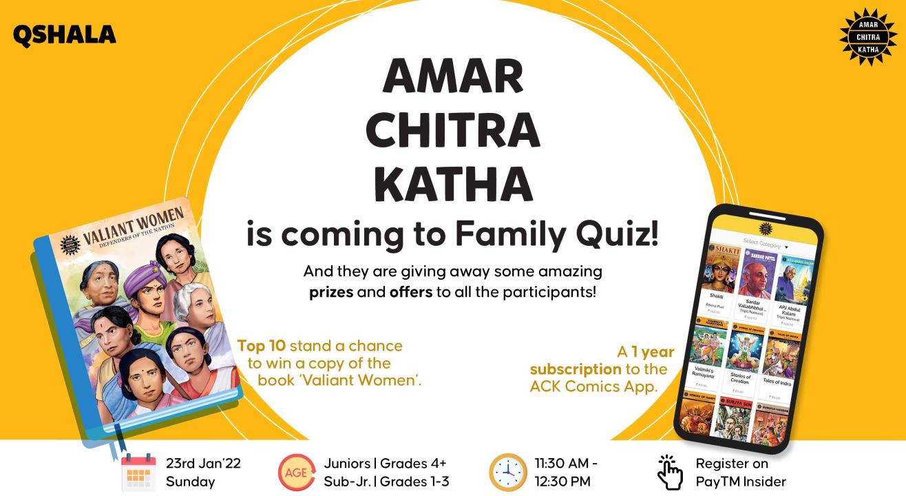 QShala Sunday Family Quiz in collaboration with Amar Chitra Katha