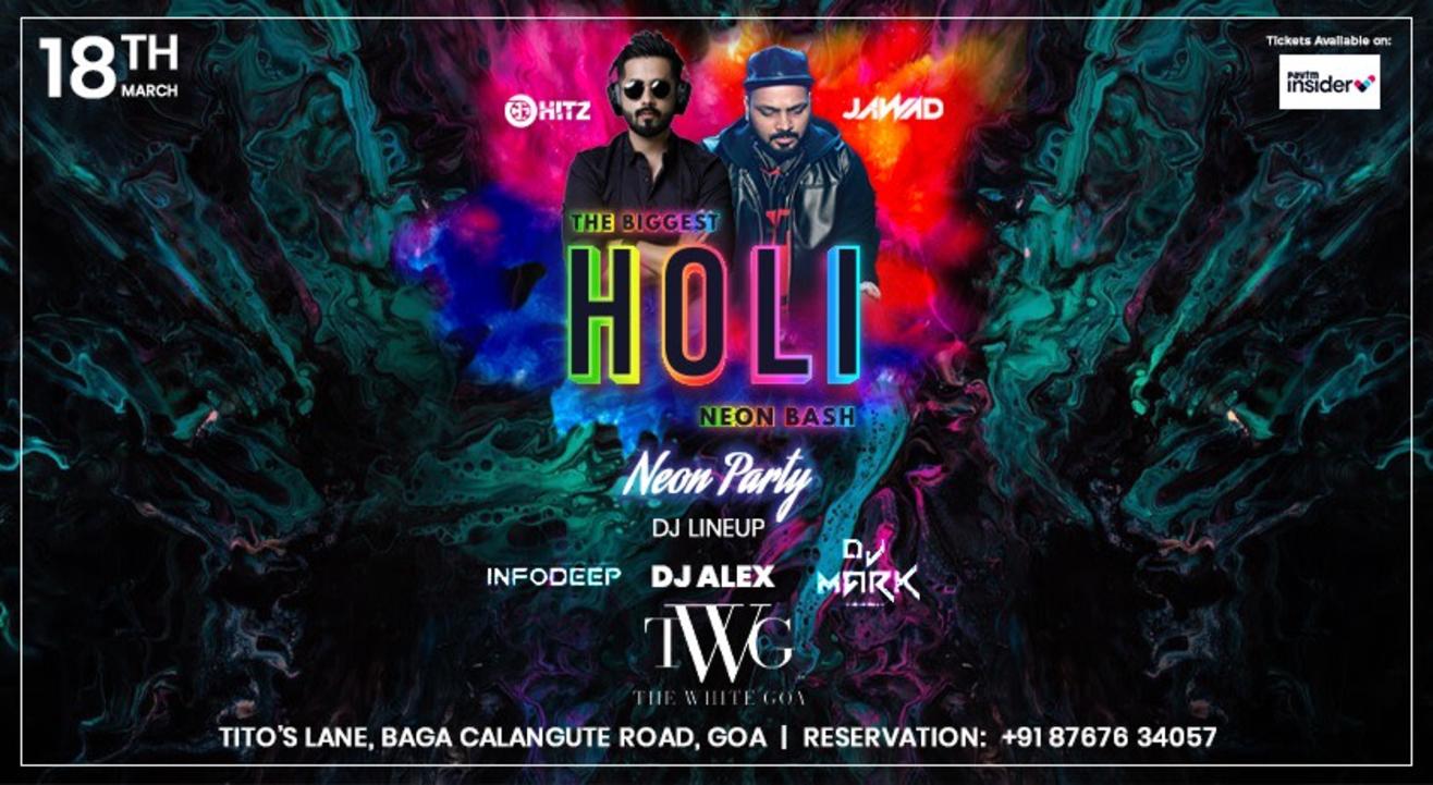 The Biggest Holi Festival at The White Goa, Baga Beach l 18 & 19 March, 2022 | Holi 2022