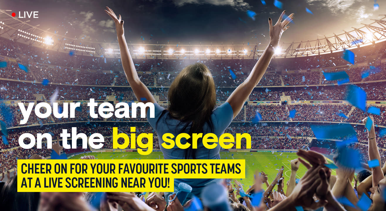 Live Sports on the BIG Screen! Find the coolest match screenings in your city