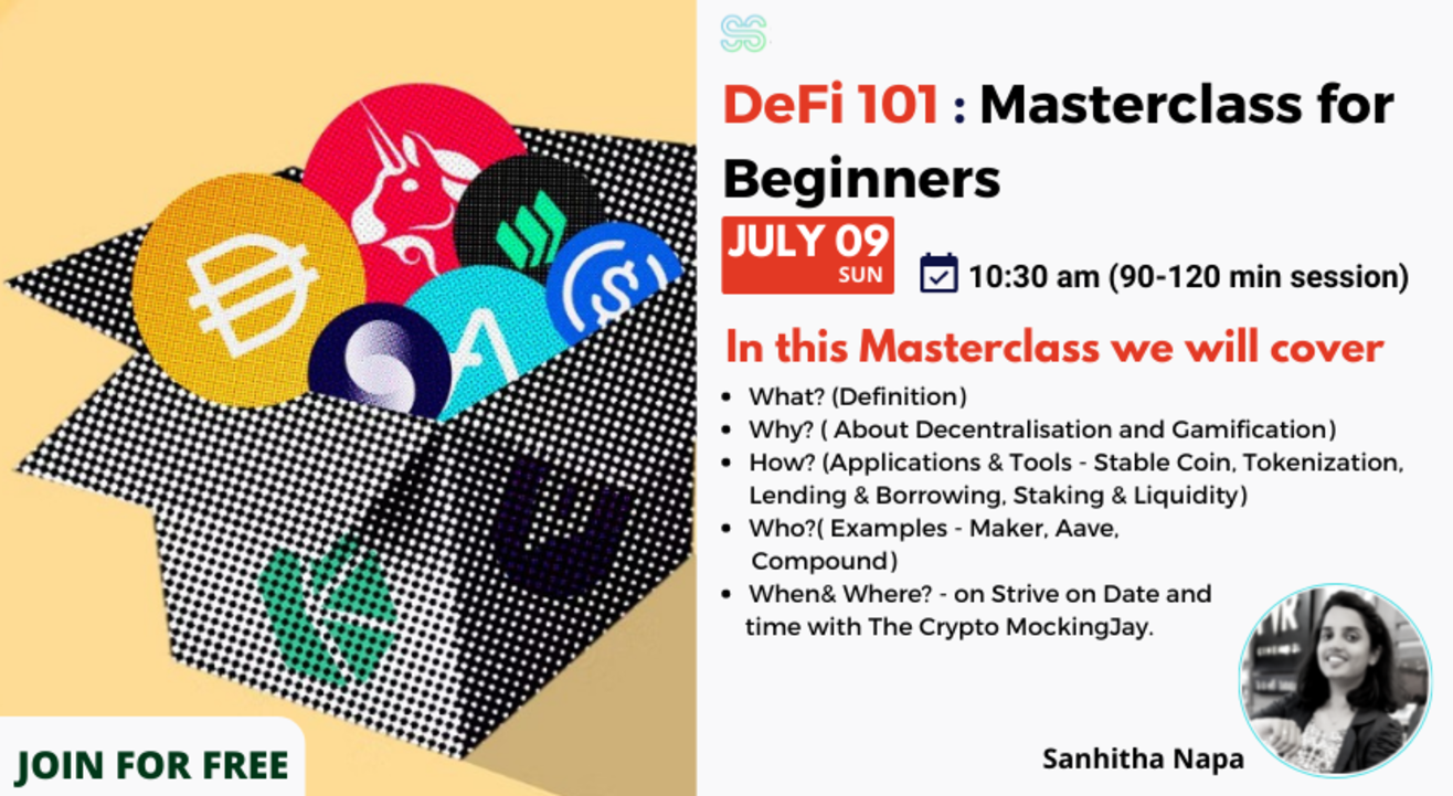 DeFi 101 : Masterclass for Beginners 