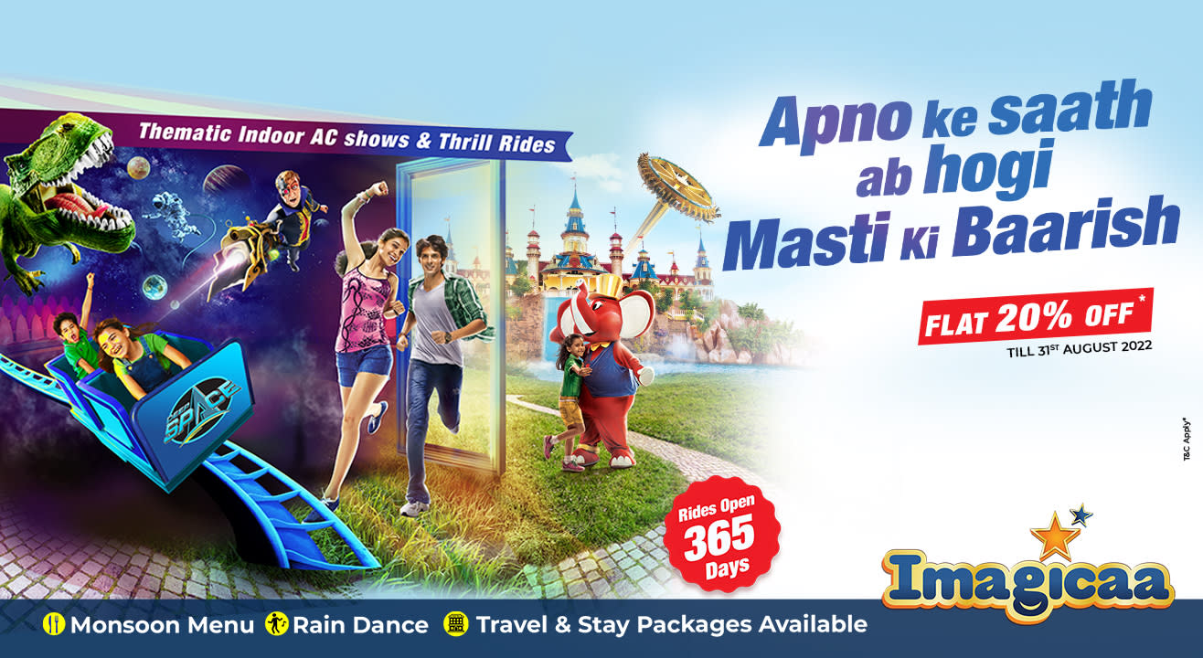 #MonsoonSpecial - 20% OFF Flash sale at Imagicaa Water Park