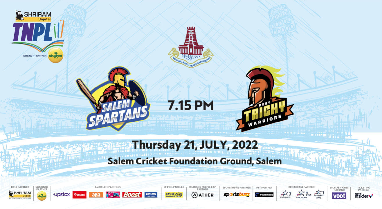 Shriram Capital TNPL 2022 - Salem Spartans vs Ruby Trichy Warriors