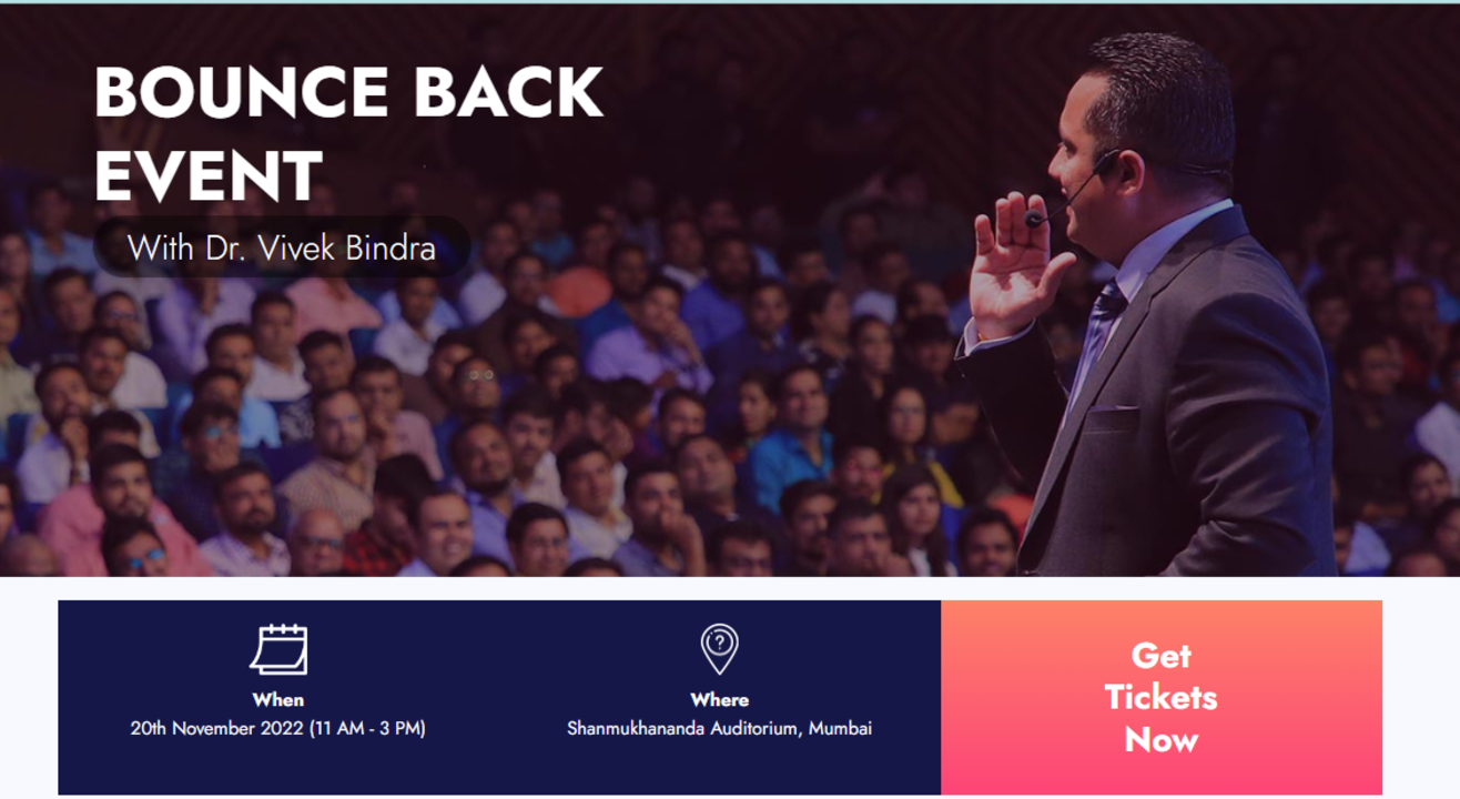 Bounce Back By Dr. Vivek Bindra Mumbai