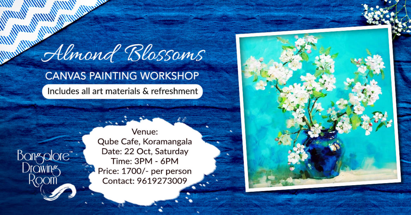 Almond Blossoms Canvas Painting Workshop by Bangalore Drawing Room