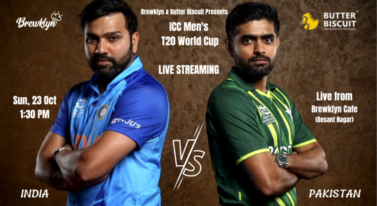 INDIA PAKISTAN WORLD T20 LIVE Screening at Brewklyn Beach View Cafe