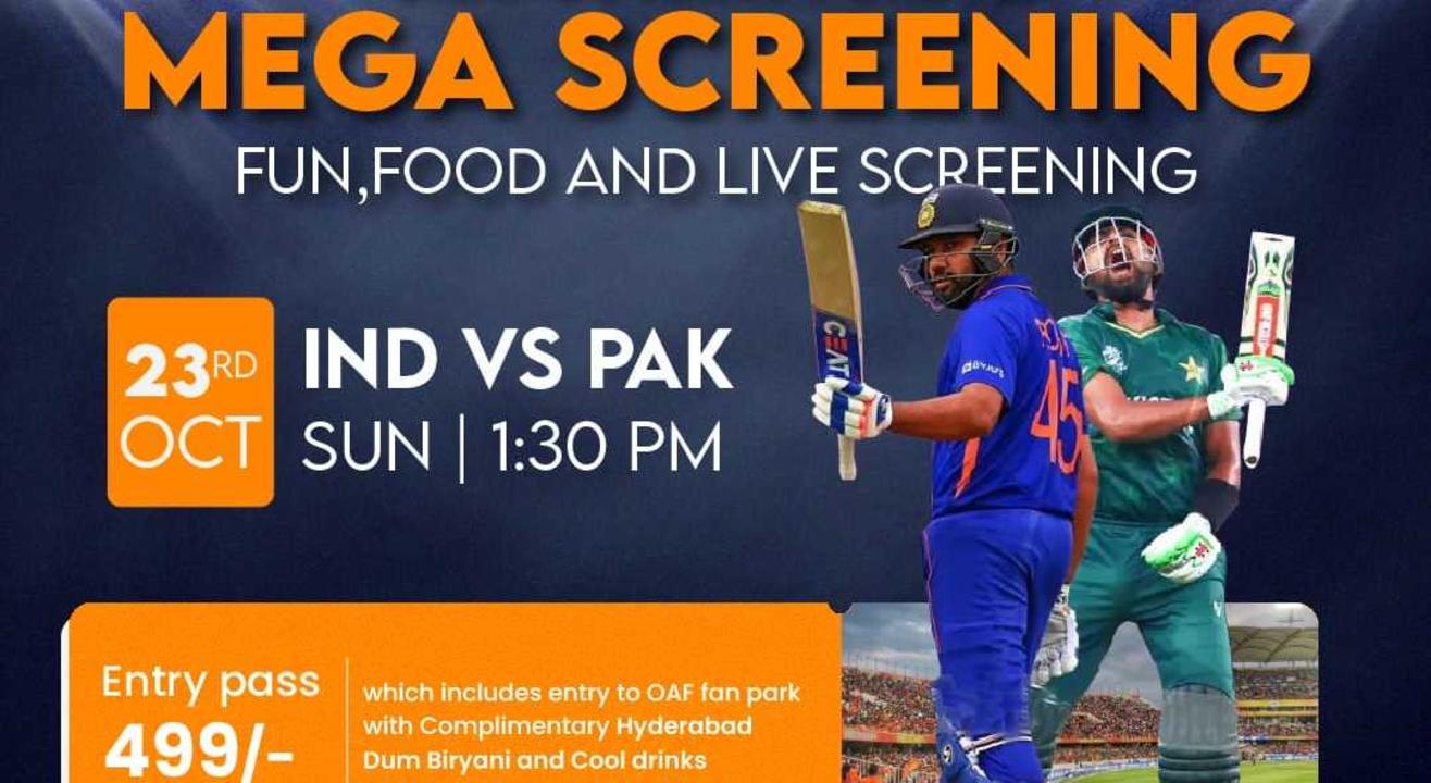 IND vs PAK Mega Screening - OAF Fan park, DSL Virtue Mall, Uppal.