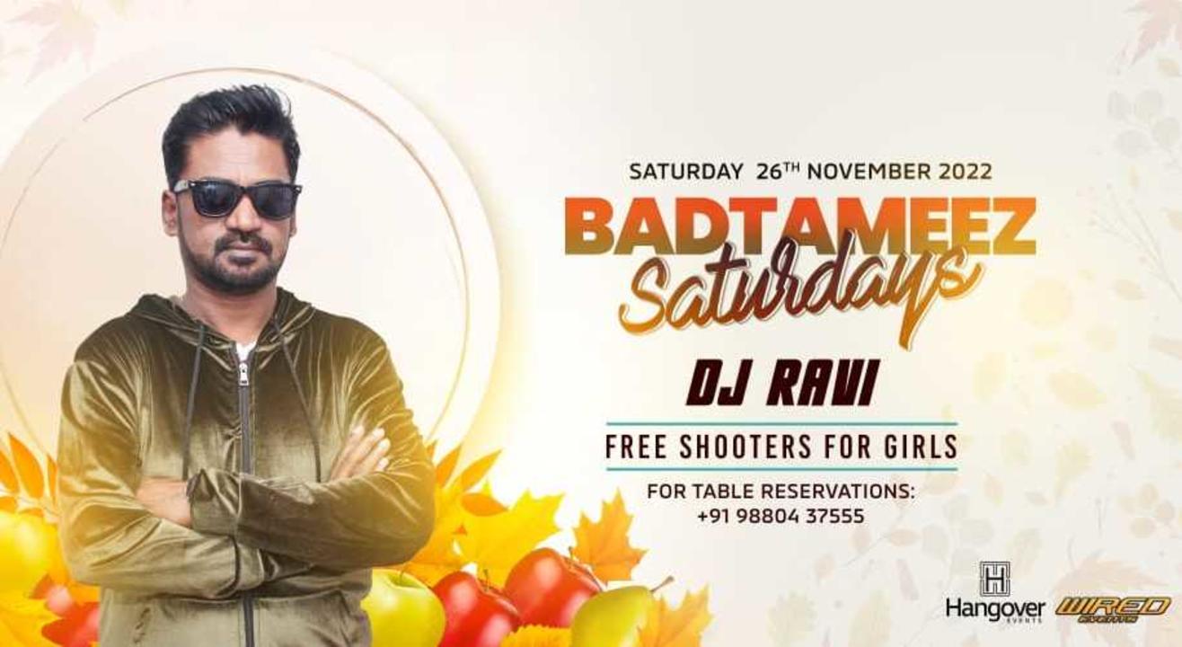 Saturday Big Bollywood Night Ft. DJ Ravi At Boozy Griffin, Marathahalli (26th November - 8pm on) Saturday Big Bollywood Night Ft. DJ Ravi At Boozy Griffin, Marathahalli (26th November - 8pm on)