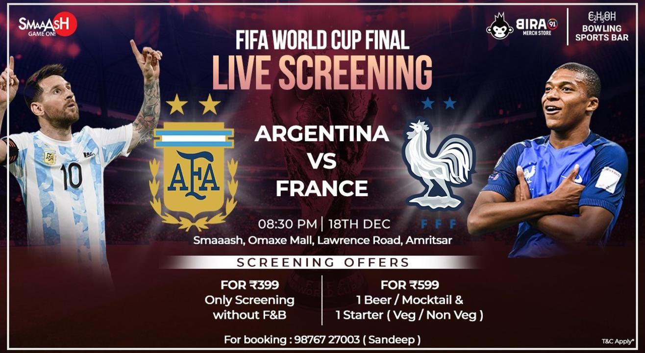 ARGENTINA VS FRANCE FIFA WORLD CUP FINAL LIVE SCREENING, AMRITSAR