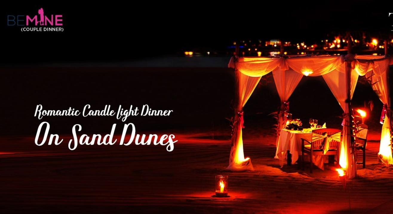 Romantic Candle Light Dinner On Sand Dunes