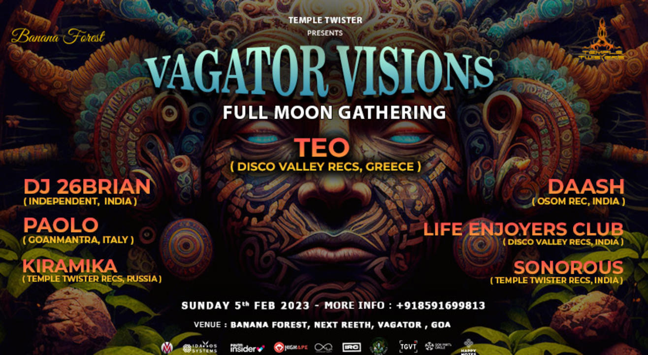 Vagator Visions full moon gathering with Teo (Greece),dj 26brian,Daash ,Paolo &, more 