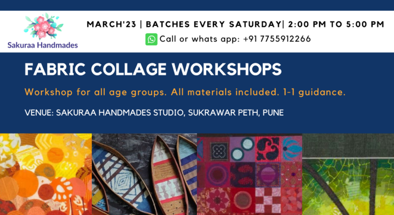 3 Creative Hours - Fabric Collage Workshop with Sakuraa Handmades