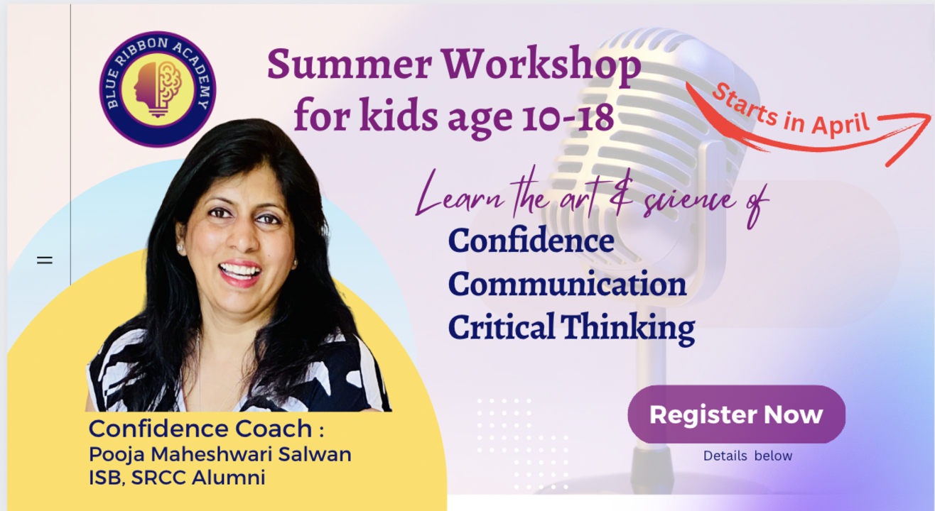 Public Speaking & Confidence Summer Workshop for 10- 18 years(ONLINE)