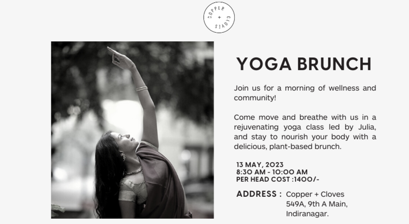 Yoga brunch at C+C