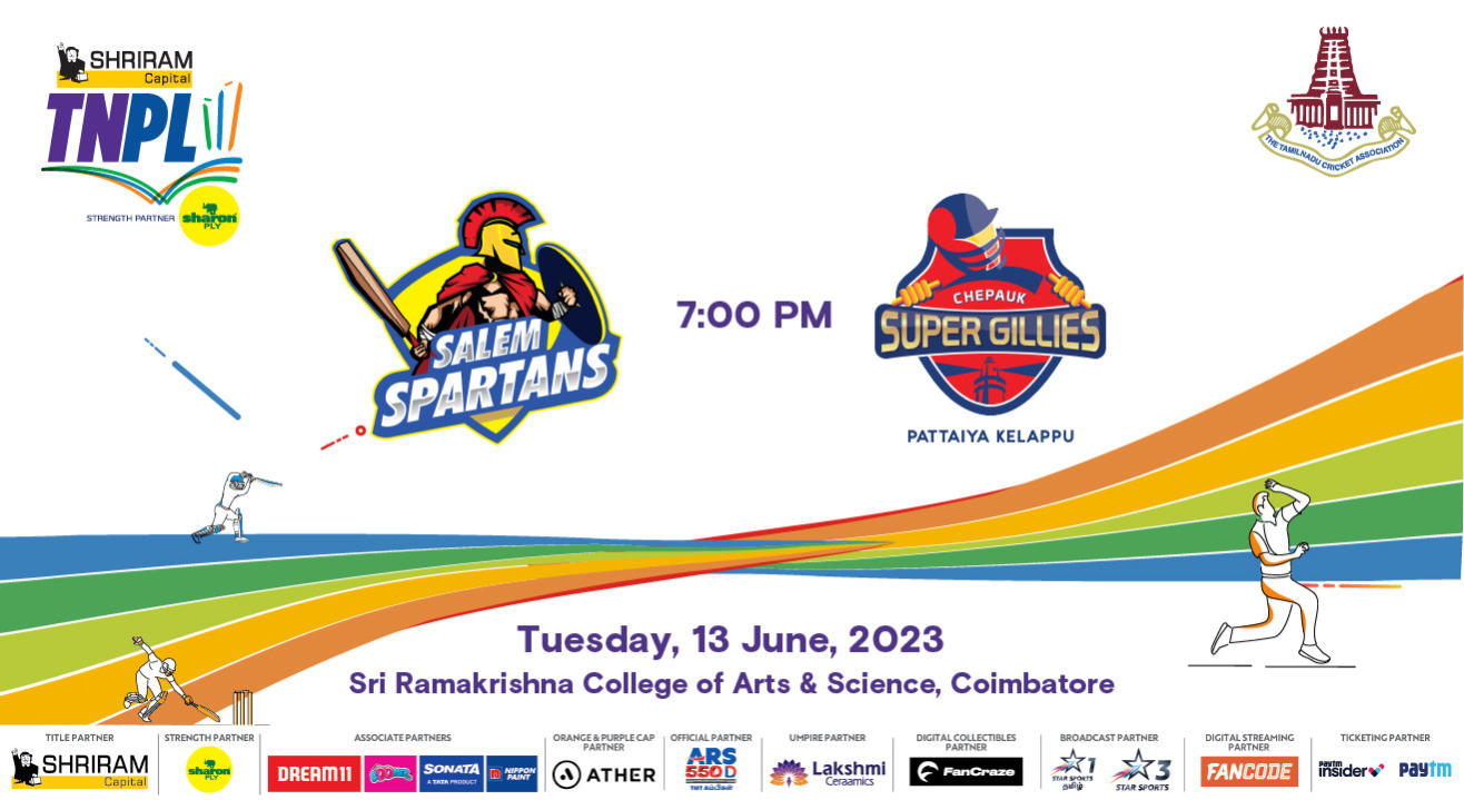 Shriram Capital TNPL 2023 - Salem Spartans vs Chepauk Super Gillies