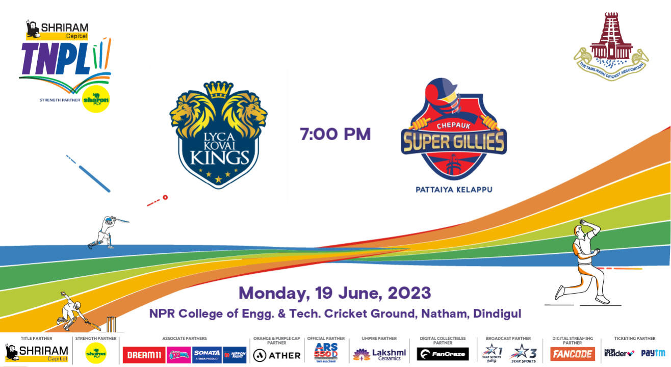 Shriram Capital TNPL 2023 - Lyca Kovai Kings vs Chepauk Super Glllies