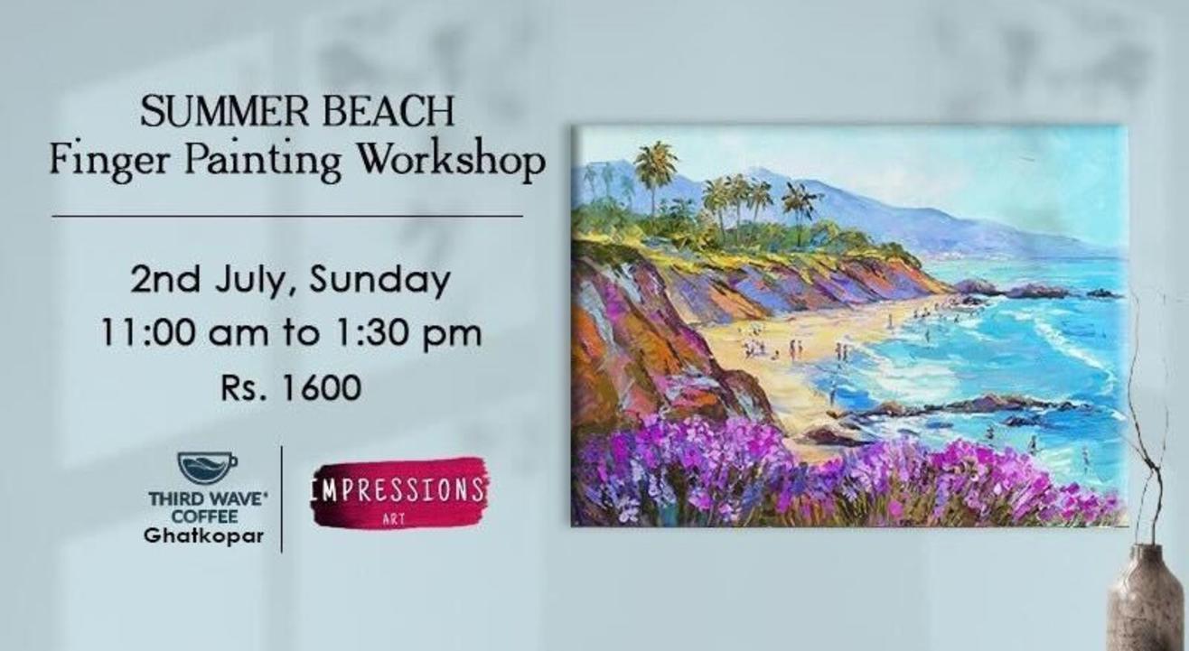 Summer beach- Finger painting Workshop, by Impressions Art