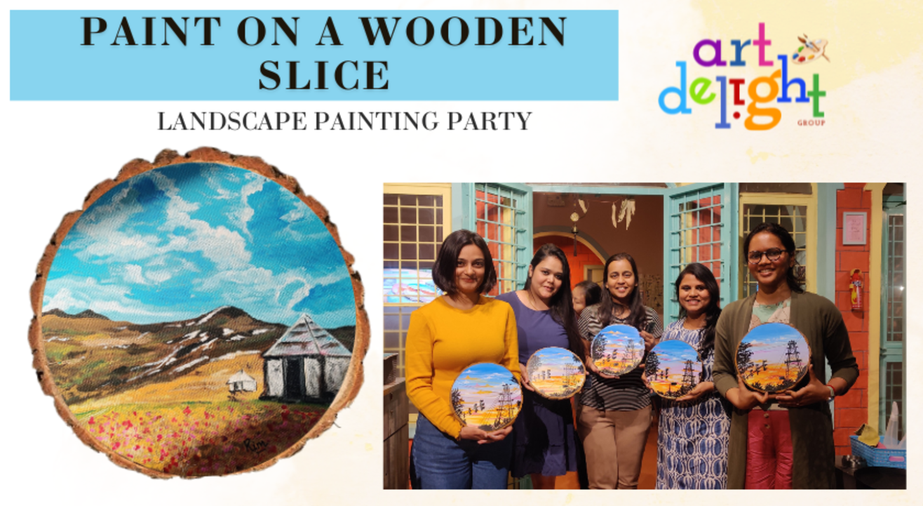 Paint on a wooden slice by ArtDelight