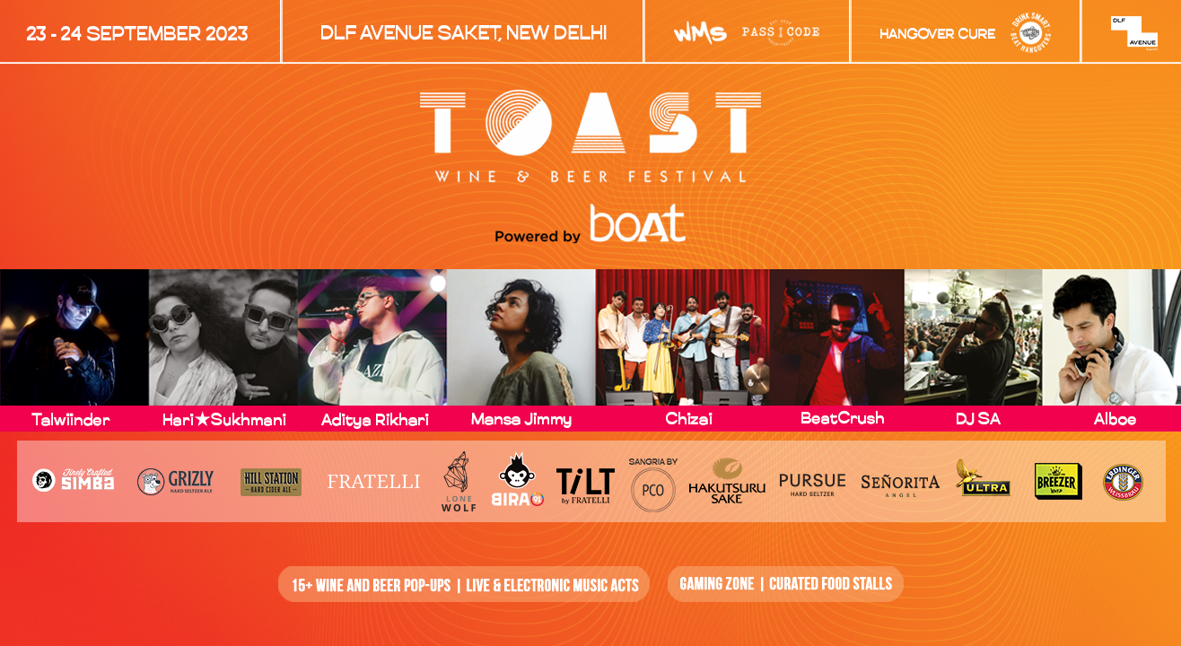 TOAST - WINE & BEER FESTIVAL | DELHI 2023