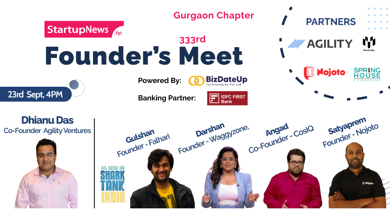 333rd Startup Founders' Meet @ MG Road, Gurgaon