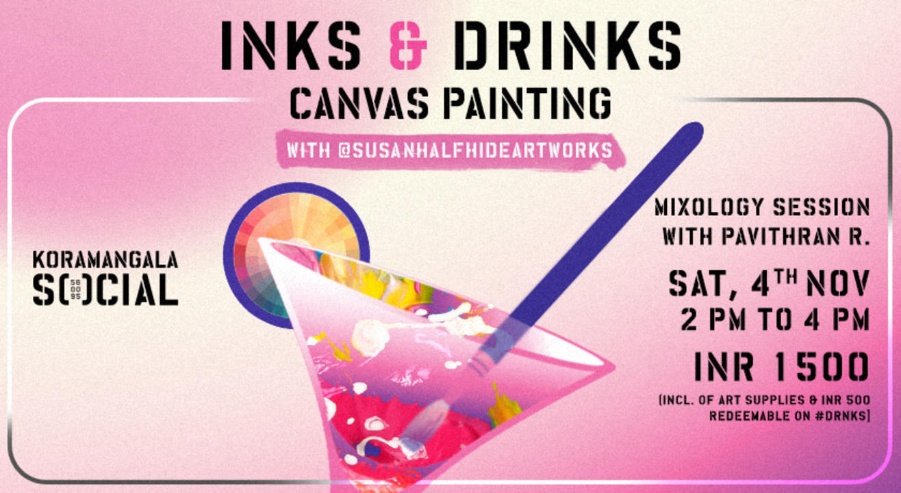 Inks & Drinks: Canvas Painting & Mixology Session w/ @susanhalfhideartworks