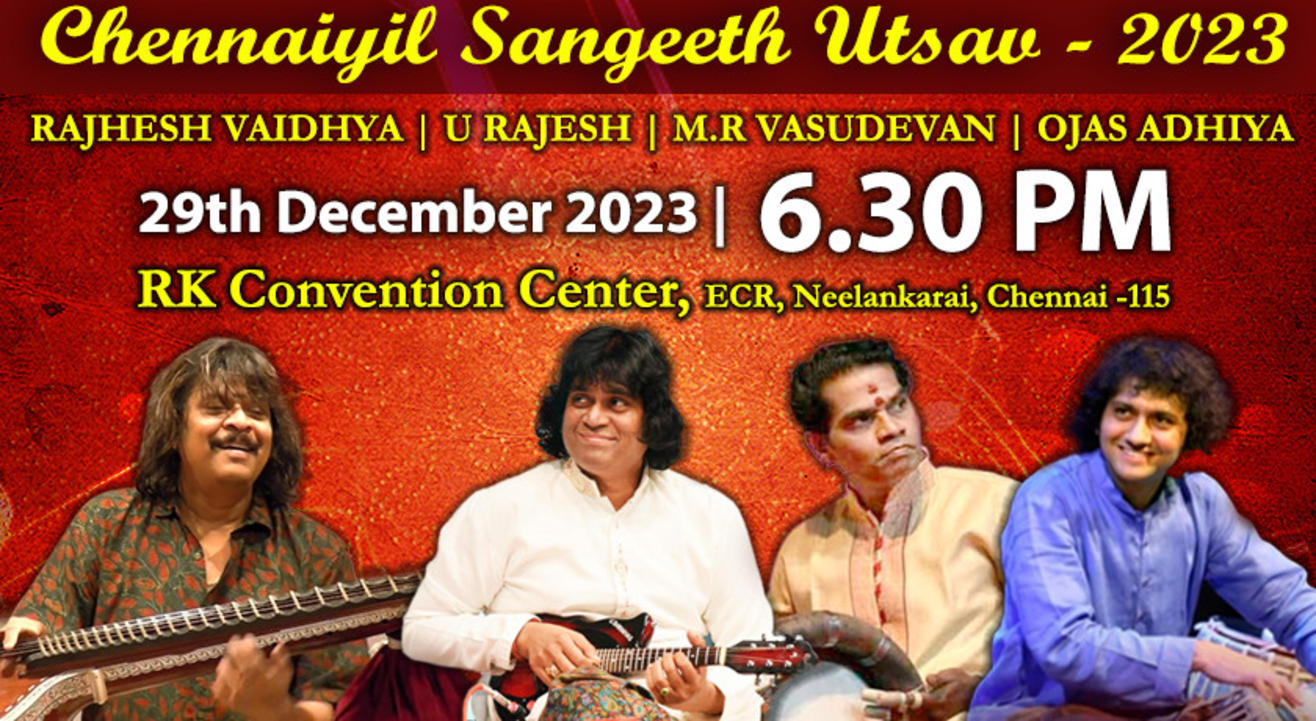 Chennaiyil Sangeeth Utsav 2023-Rajhesh Vaidhya I U Rajesh | M.R. Vasudevan | Ojas Adhiya   | NY 2024