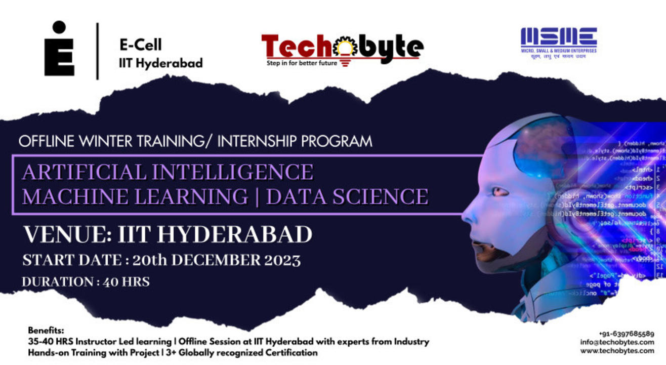 MACHINE LEARNING  40 HRS TRAINING AT IIT HYDERABAD